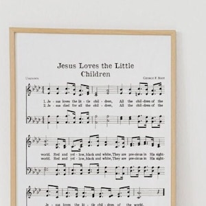 Jesus Loves the Little Children -Printable Hymn - Baptism Gift -INSTANT DOWNLOAD - Sunday School -Nursery Art -Baby Gift -Kids Art