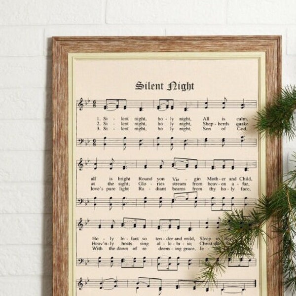 Silent Night Christmas Hymn  - Printable Hymn -  Christmas Sheet Music  - -INSTANT DOWNLOAD - Christmas Carols - Christmas Crafts