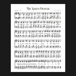 The Lord's Prayer Hymn Sheet Music – Christian Art Print (Digital Download 8x10" JPG