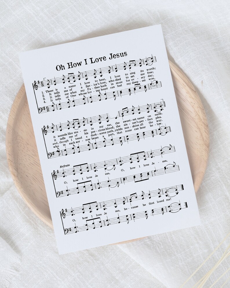 Oh How I Love Jesus Printable Hymn Sheet Music Hymn Etsy Oh how i love jesus printable hymn sheet music hymn etsy