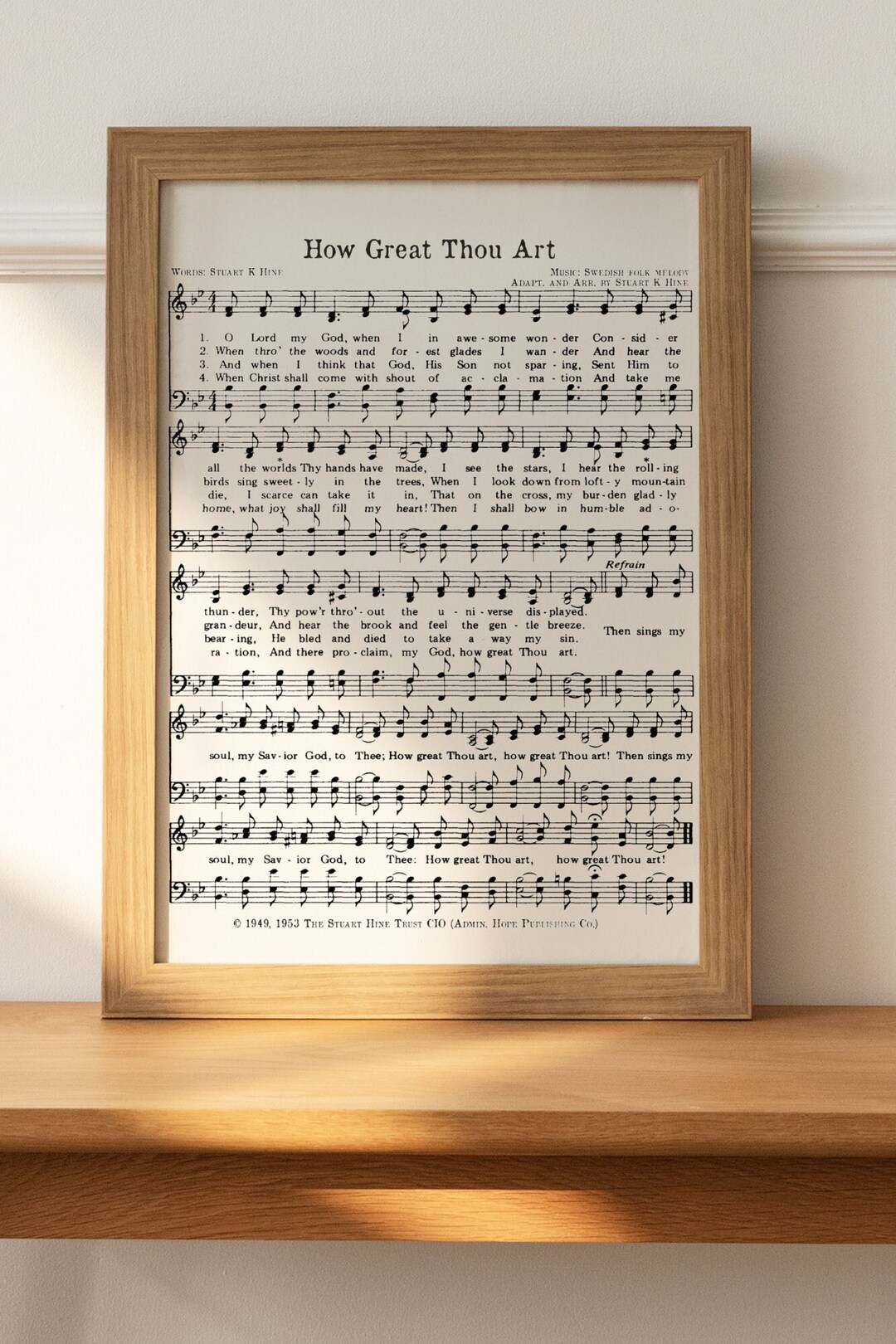 How Great Thou Art - Printable Hymn - Sheet Music Hymn - -INSTANT ...