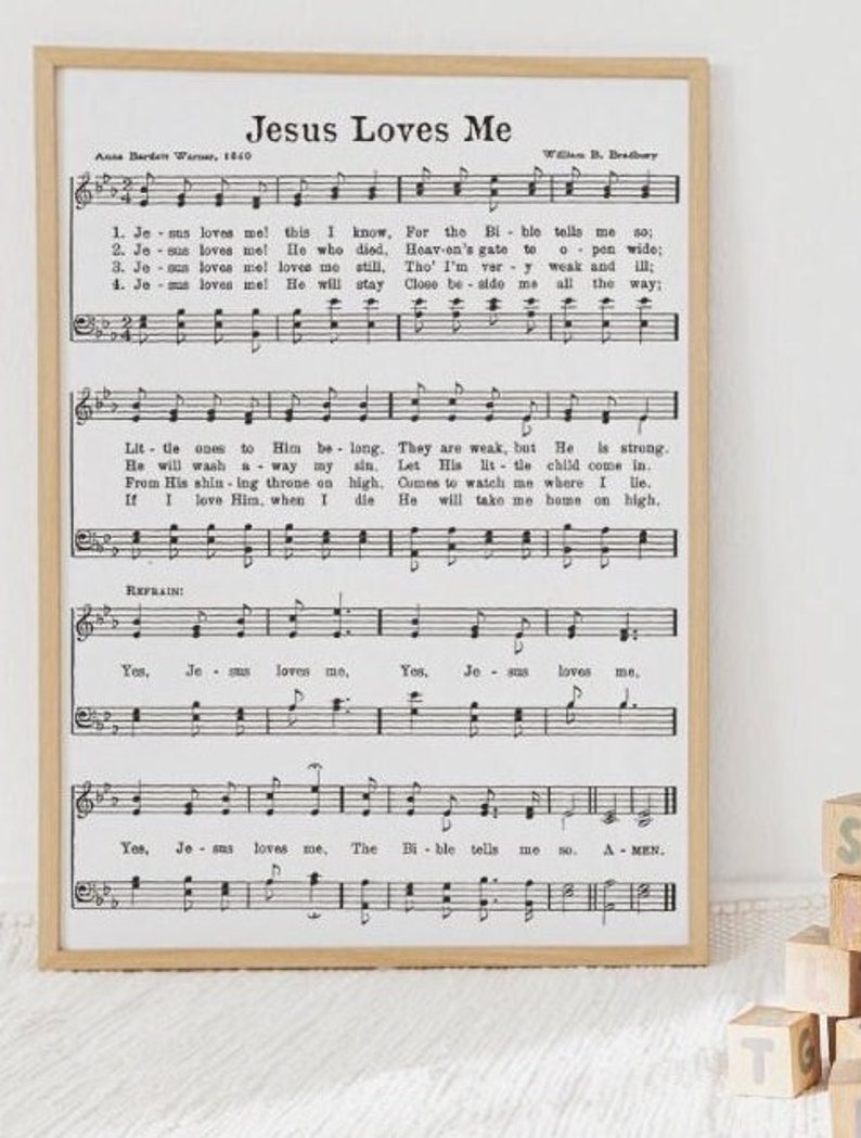 Jesus Loves Me - Printable Hymn - Baptism Gift Idea -INSTANT DOWNLOAD ...