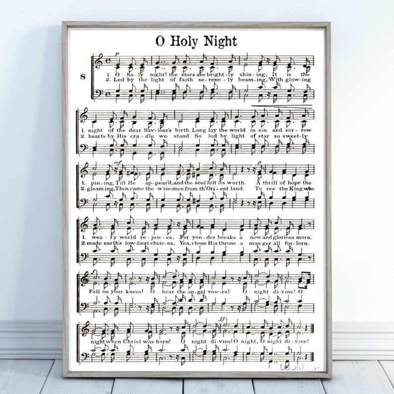 O Holy Night - Printable Hymn - Christmas Sheet Music -INSTANT DOWNLOAD ...