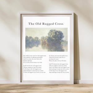 The Old Rugged Cross - Worship Song Lyric - INSTANT DOWNLOAD -  Aesthetic Christian Prints - Christian Home Decor - Christian Wall Art