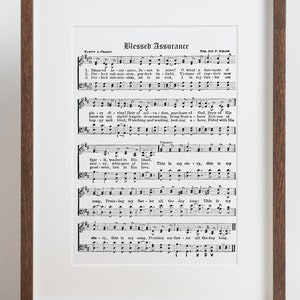 Printable Blessed Assurance hymn sheet music image for instant download.