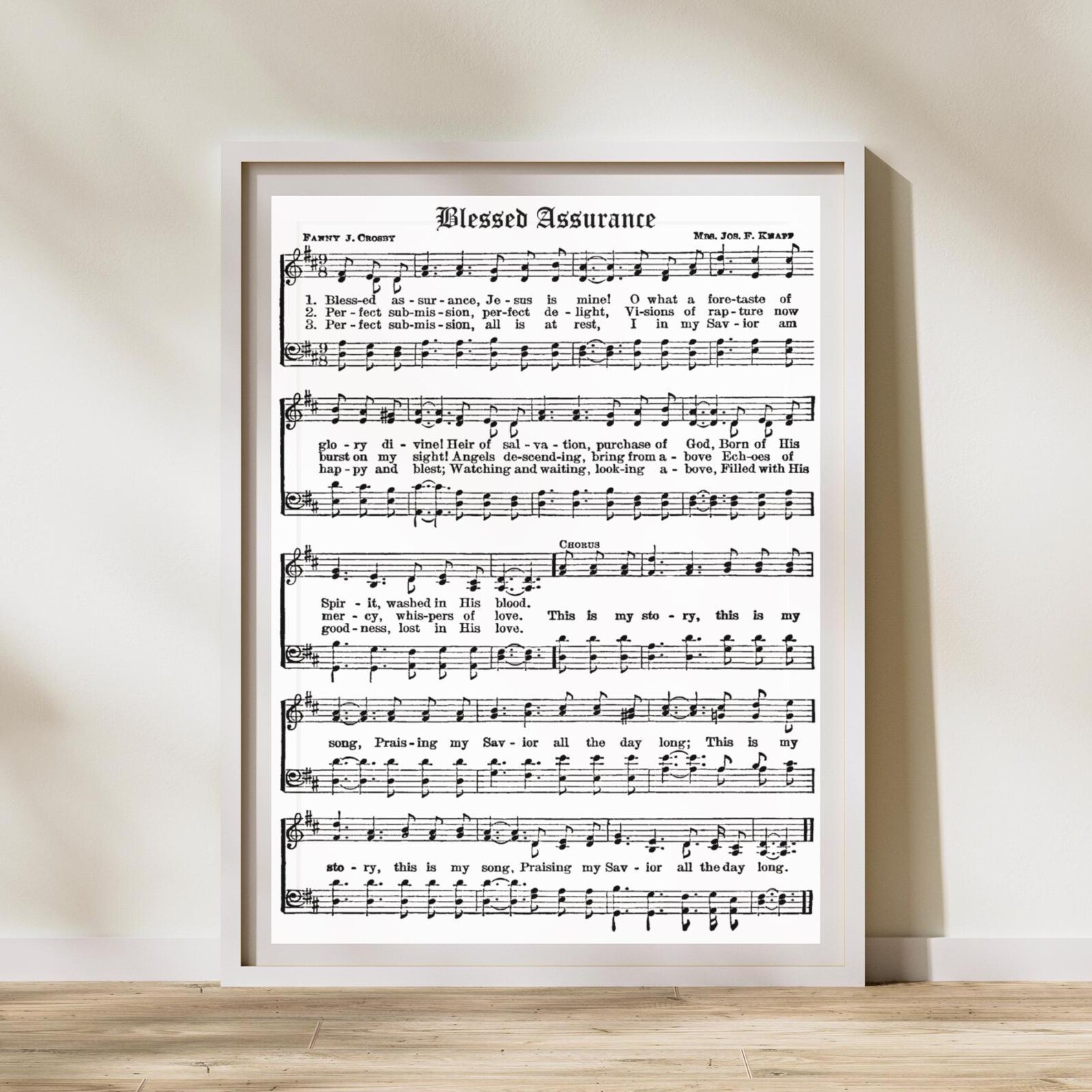 Blessed Assurance Printable Hymn Sheet Music Hymn INSTANT DOWNLOAD ...
