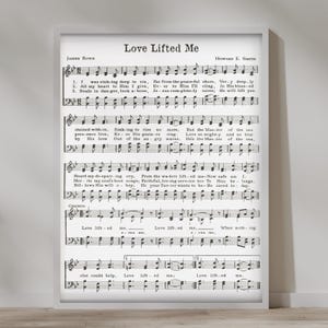Love Lifted Me - Printable Hymn -  Sheet Music Hymn - -INSTANT DOWNLOAD - Scrapbooking Paper - Crafts- hymn file - hymns - christianart