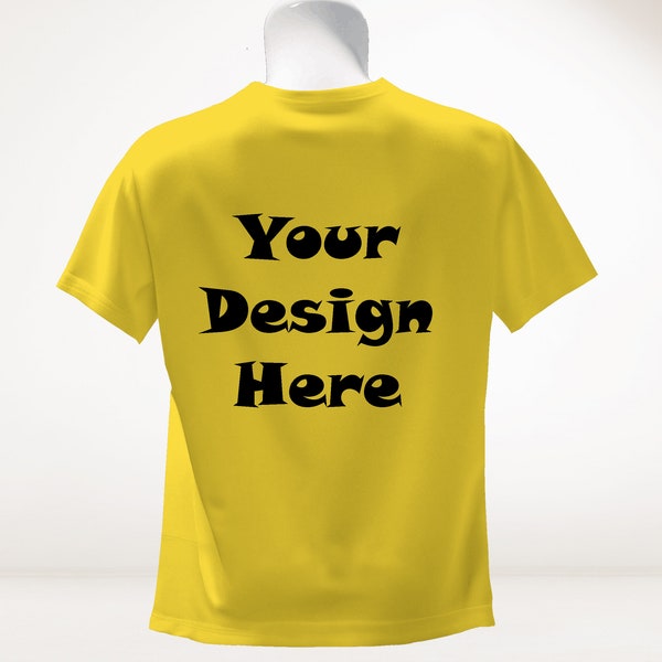 T-shirt design | Male T-shirt mockup | Bella Canvas 3001 Yellow T-Shirt Mockup - Model Lifestyle Mockup