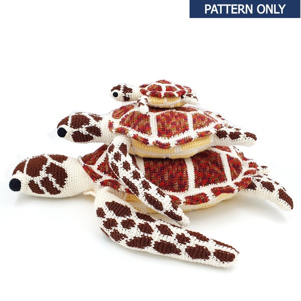 Green Sea Turtle Family Bundle | Easy to follow | Ocean Creatures Collection | Crochet Pattern |  Amigurumi Pattern PDF in English