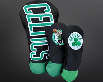 Golfclubhoesjes geïnspireerd op het basketbalteam van Boston – Handgemaakte hoes van jerseystof