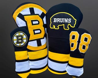 Handgemaakte Boston-golfheadcovers: geüpcycled jersey