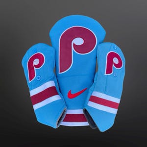 Handmade Philadelphia Phillies Golf Head Covers -Driver hybrid fairway wood - Philadelphia sports fan-Fathers Day Golf Gift