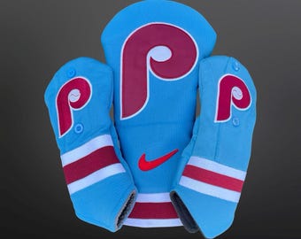 Handmade Philadelphia Phillies Golf Head Covers -Driver hybrid fairway wood - Philadelphia sports fan