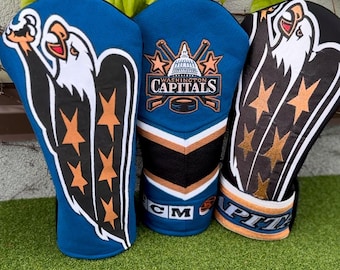 Golfclubhoes geïnspireerd op het ijshockey in Washington – Handgemaakte hoes van jerseystof