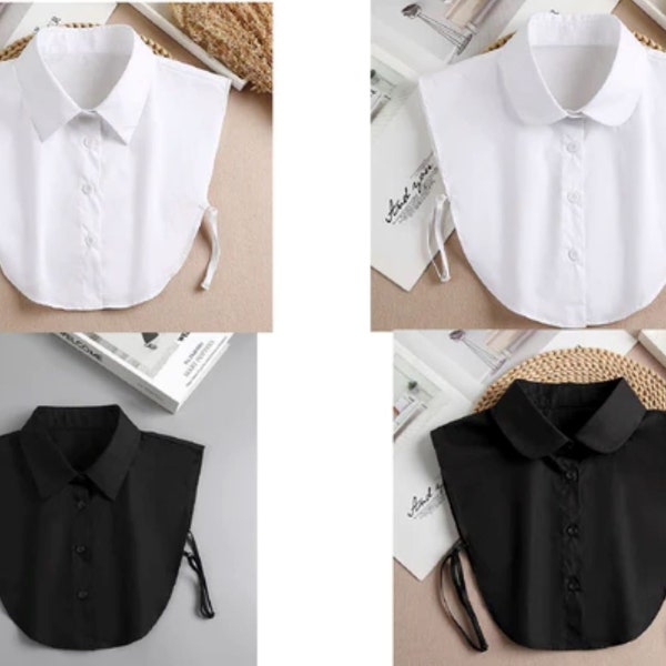 Pure White, Black / Fake Collar A0088