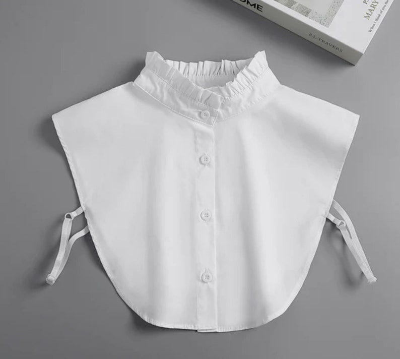 Pure White Cotton Fake Collar / Cotton False Collar /Removable Fake Collar / Detachable Collar / Fake Wrist Cuffs A0635 image 2