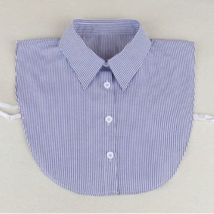 Blue Fake Collar / Cotton Half Fake Collar / Half Shirt Collar / Removable Fake Collar A0219 image 2