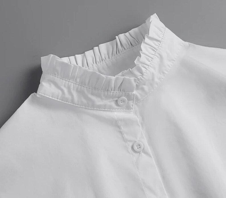 Pure White Cotton Fake Collar / Cotton False Collar /Removable Fake Collar / Detachable Collar / Fake Wrist Cuffs A0635 image 3