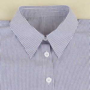 Blue Fake Collar / Cotton Half Fake Collar / Half Shirt Collar / Removable Fake Collar A0219 Blue (Point)