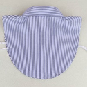 Blue Fake Collar / Cotton Half Fake Collar / Half Shirt Collar / Removable Fake Collar A0219 image 4