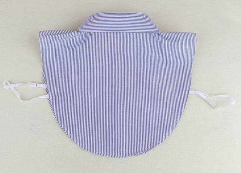 Blue Fake Collar / Cotton Half Fake Collar / Half Shirt Collar / Removable Fake Collar A0219 image 4