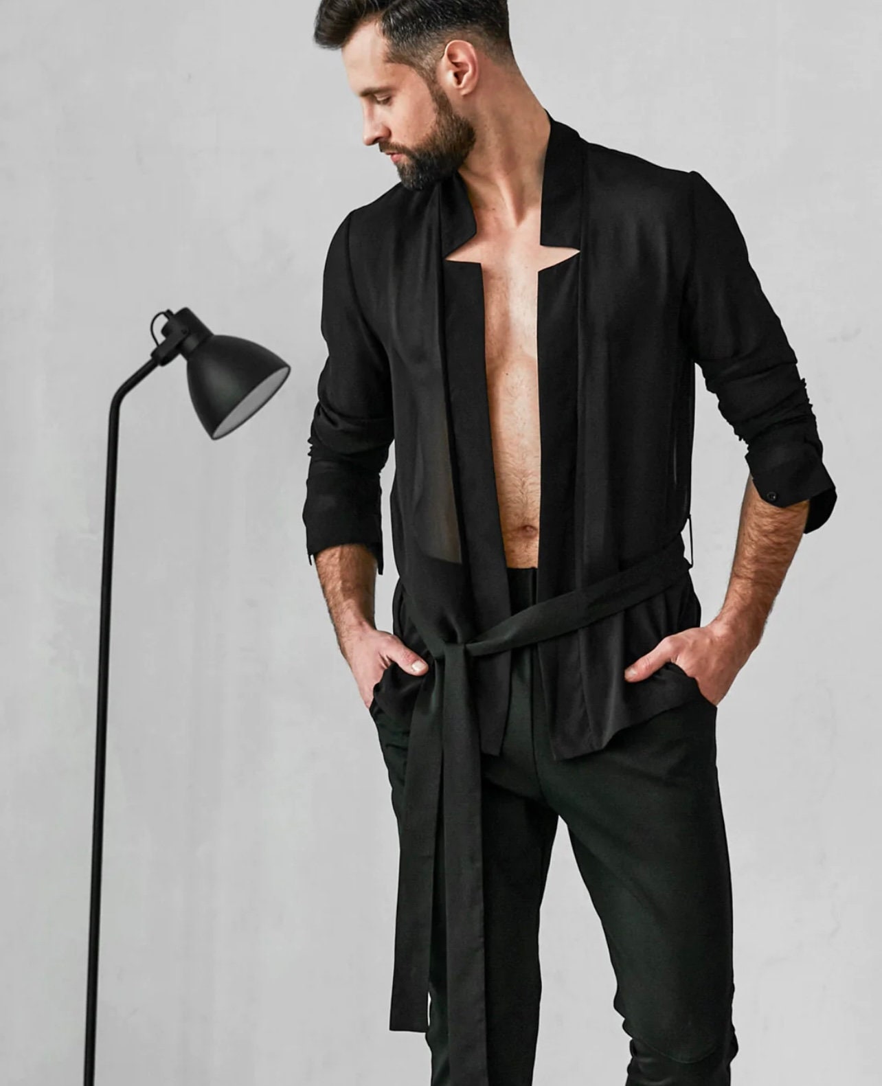 Men s Cardigan With Belt Etsy Canada