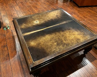 Midwest Charm Fur-on-Cowhide Coffee Table - Rustic Elegance for Your Home