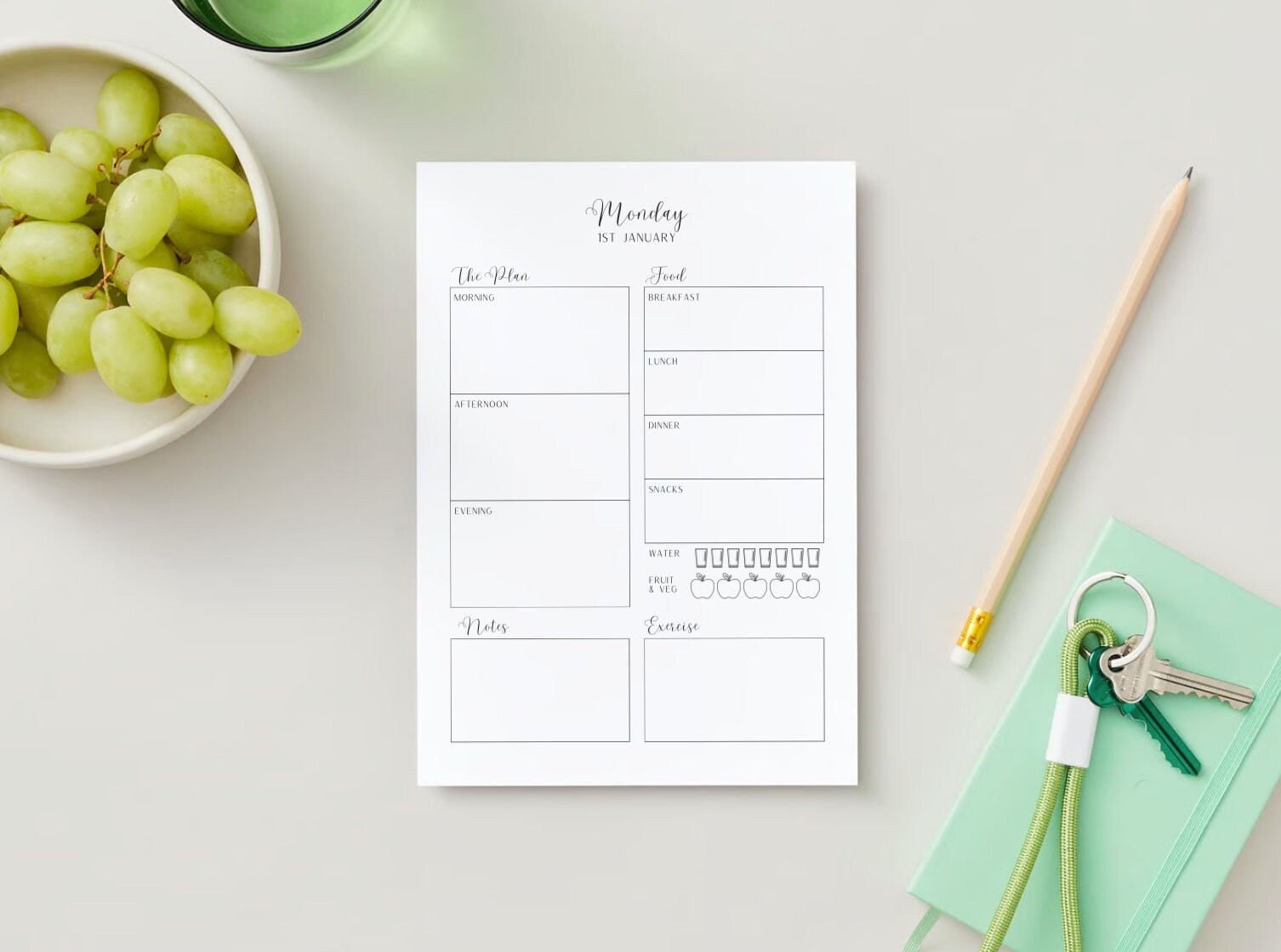 2024 Printable Daily Planner, 2024 Printable Diary, Digital Download Etsy