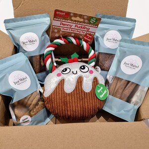 Christmas Pick Your Own Natural Dog Treat Box With Toy.