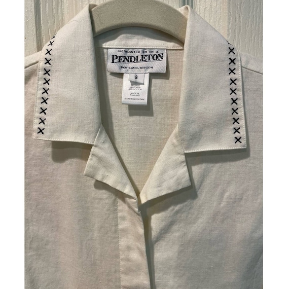 Vintage PENDLETON Sleeveless Linen Cotton Blend B… - image 1