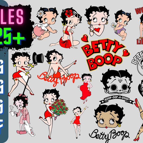 Betty Boop SVG Bundle,Betty Boop,SVG, Easy Cut,Tshirt print Betty Boop Png,Instant Download,Cricut Cut File,Silhouette, Cut File, 70+ Bundle