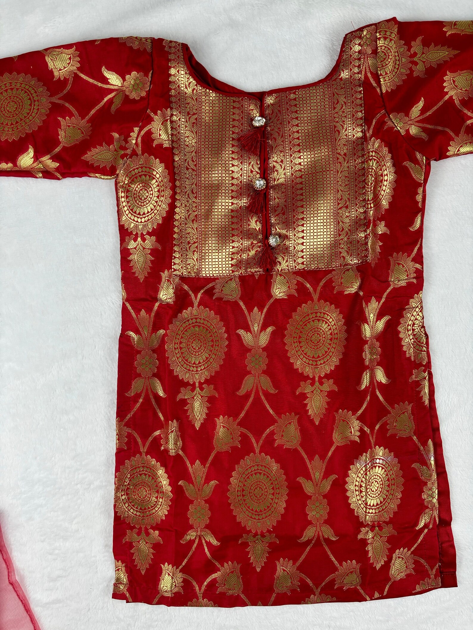 Rusty Orange Banarasi Farshi Salwar With Beautiful Duppata main image 0