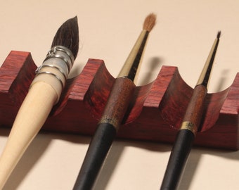 Exotischer Holz Pinselhalter / Handgefertigter Artisan Pinselhalter / Perfektes Geschenk für Künstler