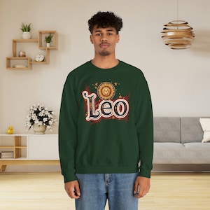 Leo Zodiac Sweatshirt - Astrological Lion Pullover, Star Sign Gift Top, Astrology Leo Apparel, Sun Sign Birthday Present