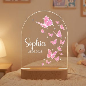 Custom Butterfly Night Light for Baby Girl Decor Nursery, Personalized Name Lamp, Baby Night Light, Baby Girl Gifts, Xmas Gift for Baby Girl