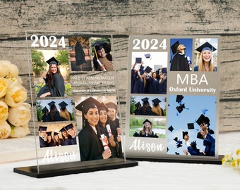 Decoración para fiesta de graduación de 2025, placa con foto de graduación, letrero con collage de fotos, exhibición de fotos de graduación personalizada, promoción de 2024, decoración moderna de graduación.