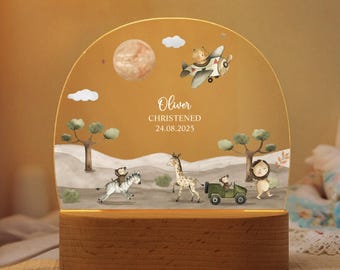 Personalized Night Light for Baby, Newborn Gift, Night Light Baby, Animal Night Lamp, Easter Gift For Boys, Girls, baptism, Christening Gift