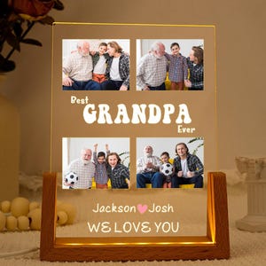 Personalized Dad Photo Night Light, Gift for Grandpa, Best Dad Ever, Fathers Day Gift, Personalized Gift for Grandpa, Dad Christmas Gift