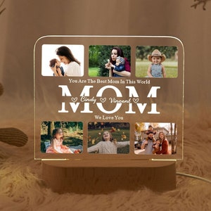 Personalized Photo Night Light For Mom, Family Photo Lamp, Mom Gifts, Anniversary Gift, Birthday Gift For Wife, Nana Gift,Christmas Gift Mom