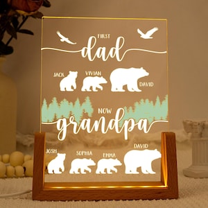 Cadeau personnalisé pour la fête des pères, veilleuse pour papa avec noms d&#39;enfants, lampe de nuit sabre laser à LED, cadeaux d&#39;anniversaire pour papa, pour mari, pour grand-père
