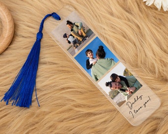 Custom Family Gift, Father&#39;s Day Gift for Family, Custom Acrylic Photo Bookmark, Gift for Mom Dad, Gift for Grandparents,Gift from Daughter