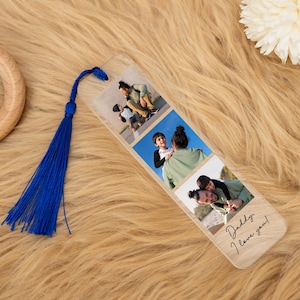 Custom Family Gift, Father's Day Gift for Family, Custom Acrylic Photo Bookmark, Gift for Mom Dad, Gift for Grandparents,Gift from Daughter