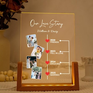 Custom Picture Night Light, Couple Photo Lamp, Valentine&#39;s Day Gift, Wedding Gift for Couple, Anniversary Gift, Engagement Wedding Favor
