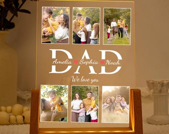 DAD Foto-Nachtlicht, Vatertagsgeschenke, personalisierte Geschenke für Papa, Schlafzimmer-Nachtlicht, Geschenk für Papa, bester Papa aller Zeiten, benutzerdefiniertes Namenslicht