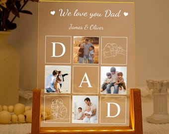 Personalisierte Papa Foto Nachtlicht Vatertag Geschenk für Papa Geschenk für Papa von Tochter Bester Papa überhaupt Geschenk Papa Foto Geschenk Erstes Mal Papa Geschenk