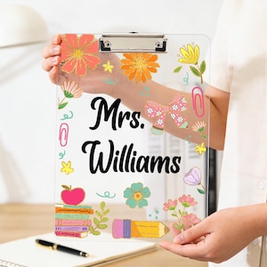 Porte-bloc personnalisé avec le nom de l'enseignant, cadeau de remerciement pour les enseignants, tableau blanc scolaire personnalisé, décoration de classe, cadeau de rentrée des élèves
