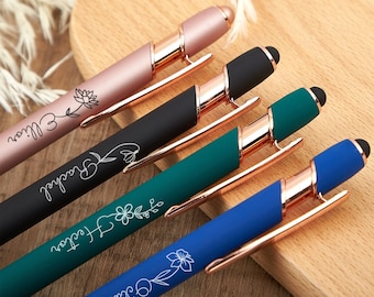 Personalized Engraved Pen for Women,Gift Pens for Her,Custom Name Gift,Custom Pen,Elegant Writing Tools,Retirement Gift, Birth Flower Gifts