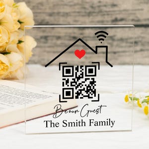 Personalisiertes Acryl WLAN Zeichen, Passwort QR-Code-Block