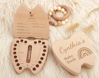 Aangepaste houten tandenfee doos geschenken, tandenfee tassen, tandenfee dienbladen, baby tand aandenken, tandenfee houder, gegraveerde baby tanden doos geschenken