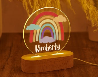 Personalized Rainbow Night Light,Childrens LED Night Lamp,Cute Rainbow Night Light,Custom Name Night Light,Bedside Lamp,Baby Girl Gift